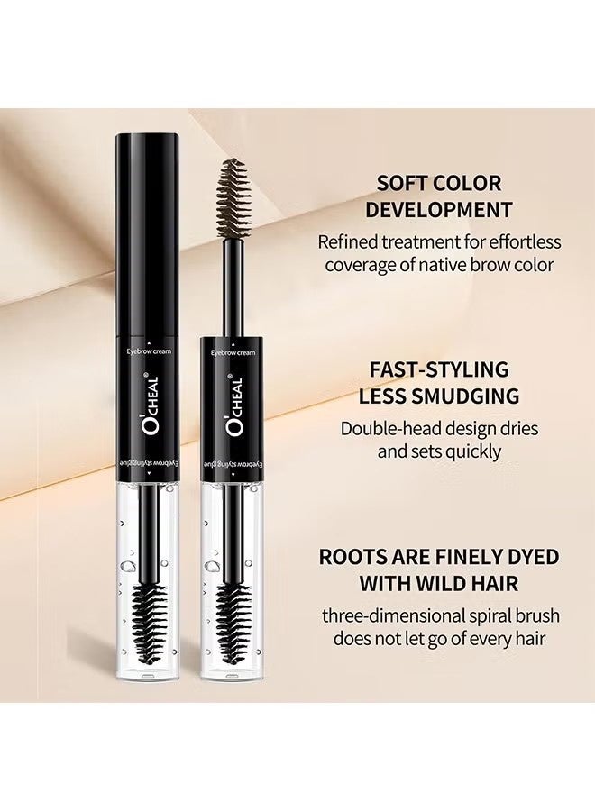 OCHEAL Double Head Styling Stereo Plastic EyeBrow, Waterproof, SmudgeProof Brow Glue with Brush, Quick-Drying, 24HR Brows Makeup for Natural Full Brows, 3D Eyebrow Mascara for Women (#03 Black) - Image 5